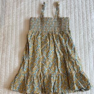 Floral Yellow and Blue Kids Casual Dress